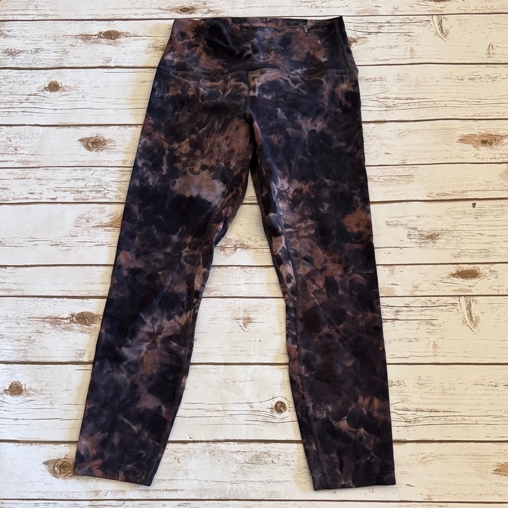 lululemon athletica Black and Brown Tie-Dye Leggings